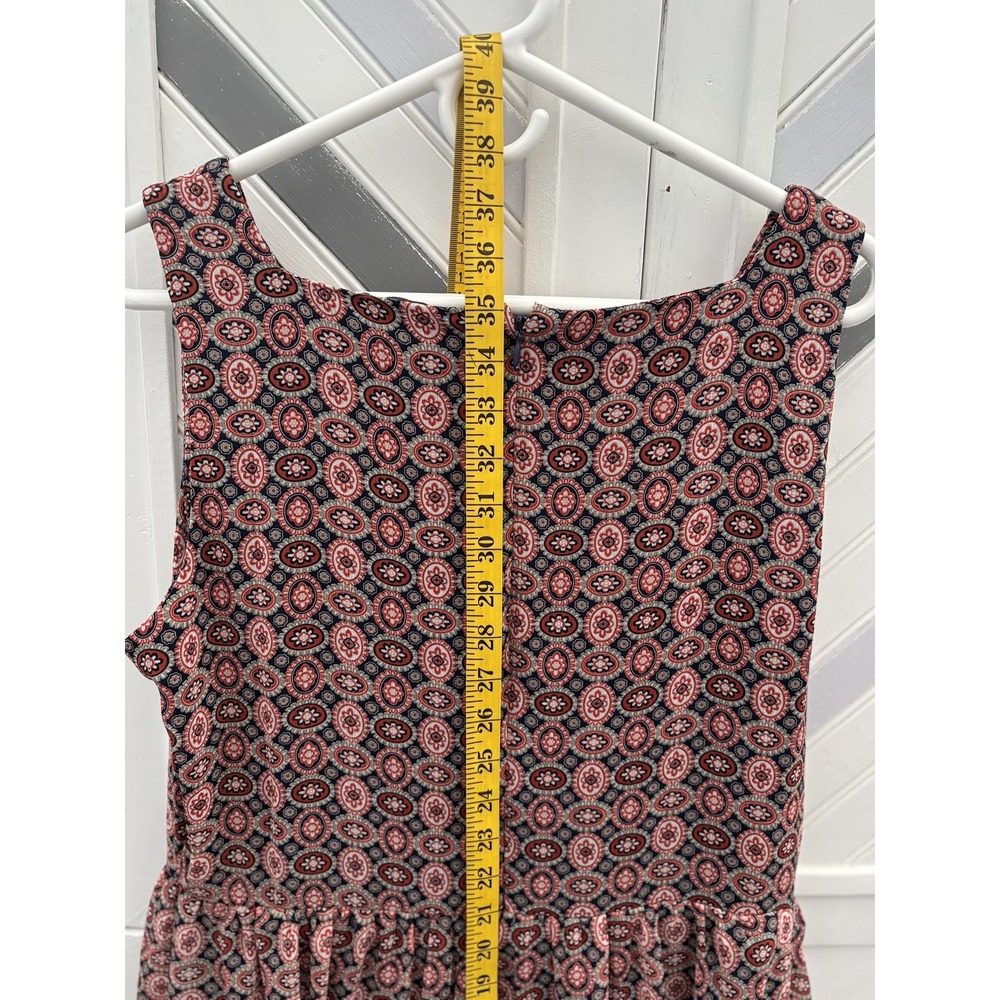 Sami + Dani Women's Large Orange Blue‎ Boho Chiffon Square Neck Sleeveless Dress - Picture 15 of 16